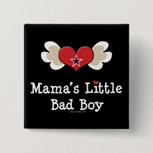 Mama's Little Bad Boy Funny Kinder Button