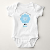 "Mama's Little Lamb", Sweet Blue Schattige Baby Bo Romper (Voorkant)