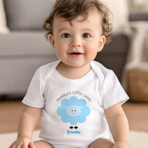 "Mama's Little Lamb", Sweet Blue Schattige Baby Bo Romper