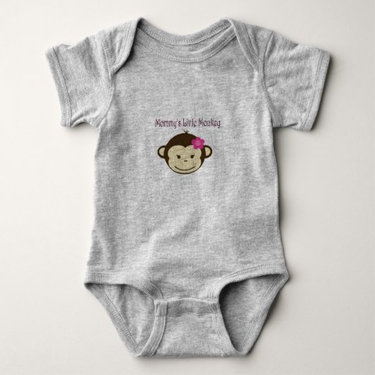Mama's Little Monkey Baby Jersey Romper (Voorkant)