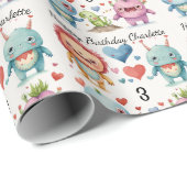 Mama's Little Monster Custom Naam Leeftijd Kind's Cadeaupapier (Rol Hoek)