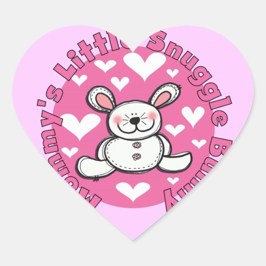 Mama's Little Snuggle Bunny Hart Sticker (Voorkant)