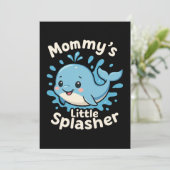 Mama's Little Splasher Schattigee Baby Whale Kaart (Staand voorkant)