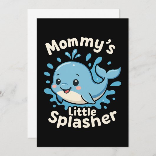 Mama's Little Splasher Schattigee Baby Whale Kaart (Voorkant / Achterkant)