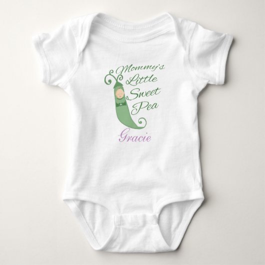 Mama's Little Sweet Pea Baby T-Shirt of Creeper (Voorkant)