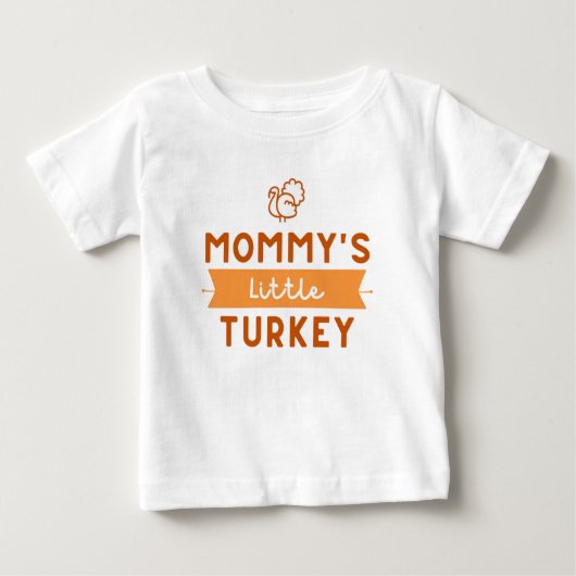 Mama's Little Turkey Modern Wit baby-shirt (Voorkant)