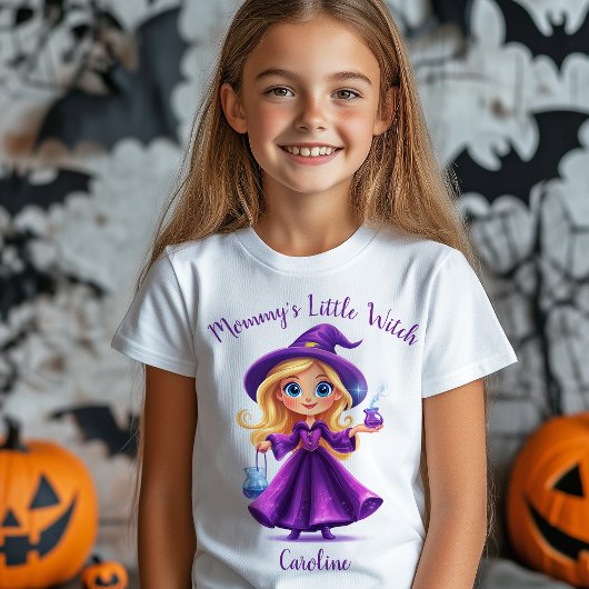 Mama's Little Witch Halloween meisjesnaam T-shirt