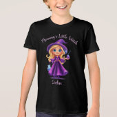 Mama's Little Witch Halloween meisjesnaam Tri-Blend Shirt (Voorkant)