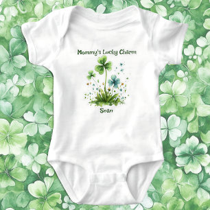 Mama's Lucky Charm Klavertje St. Patrick's Dag Romper