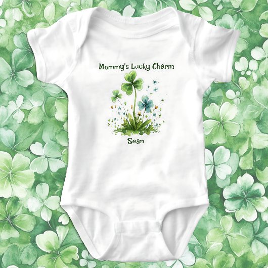 Mama's Lucky Charm Klavertje St. Patrick's Dag Romper