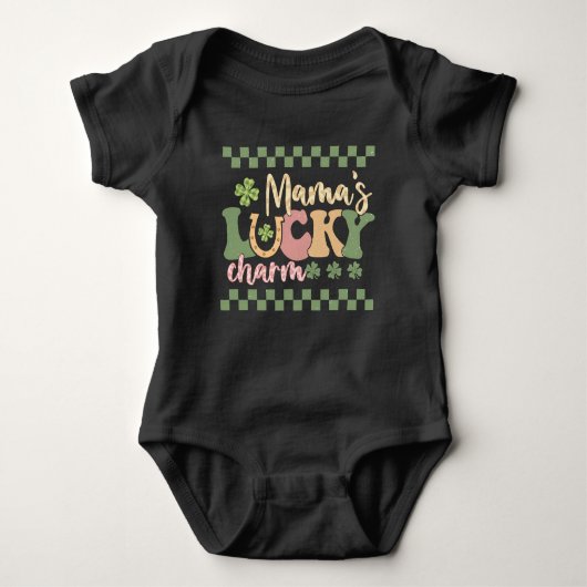 Mama's Lucky Charm St. Patrick's Day Romper (Voorkant)