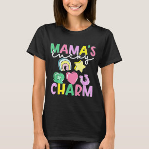 Mama's Lucky Patrick Charm Retro St Patrick's Day T-shirt