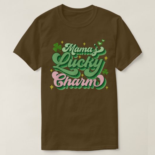 Mama's Lucky Sharm  Vrouwen Retro St. Patricks Day T-shirt (Design voorkant)