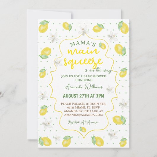 Mama's Main Squeeze Baby Shower Kaart (Voorkant)