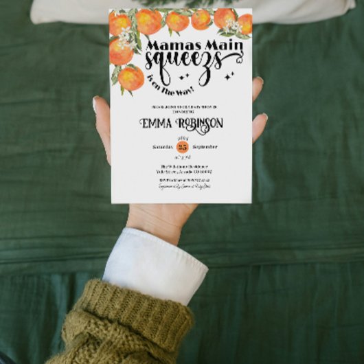 Mamas Main Squeeze Baby shower Sinaasappel Waterve Kaart