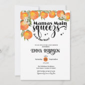 Mamas Main Squeeze Baby shower Sinaasappel Waterve Kaart (Voorkant)