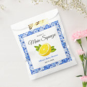 Mama's Main Squeeze Blue Tegel Citroen Baby shower Bedankzakje (Gezegeld)