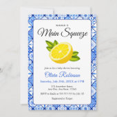 Mama's Main Squeeze Blue Tegel Citroen Baby shower Kaart (Voorkant)