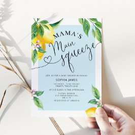 Mama's main squeeze citroenen baby shower uitnodig kaart