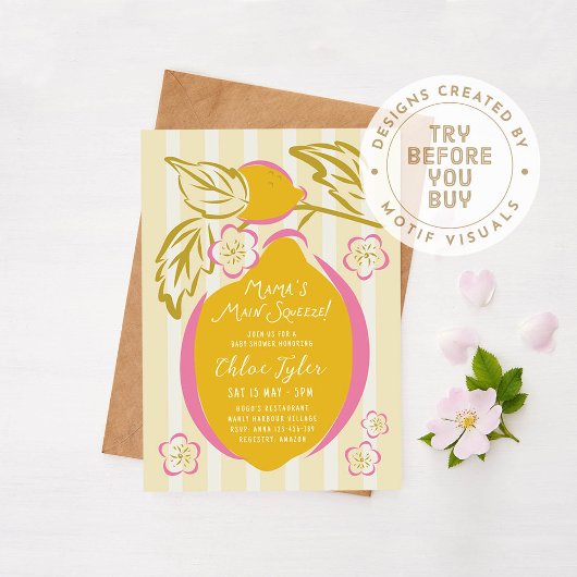 Mama's Main Squeeze Lemon Baby Borrel Kaart