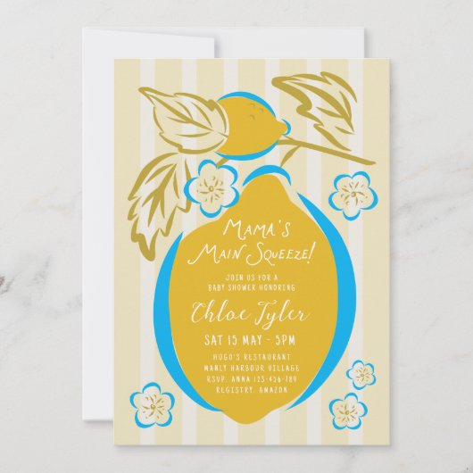 Mama's Main Squeeze Lemon Baby Borrel Kaart (Voorkant)