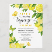 Mama's Main Squeeze Lemon Baby shower Invitation Briefkaart (Voorkant)