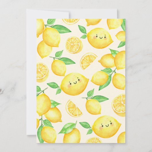 Mama's Main Squeeze Lemon Baby shower Invitation Kaart (Achterkant)