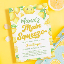 Mama's Main Squeeze Lemon Baby shower Invitation