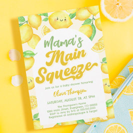 Mama's Main Squeeze Lemon Baby shower Invitation Kaart