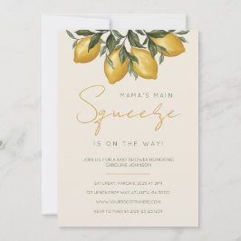 Mama's Main Squeeze Lemon Baby shower Invitation Kaart