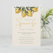 Mama's Main Squeeze Lemon Baby shower Invitation Kaart (Staand voorkant)