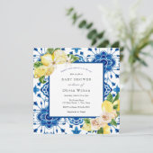 Mama's Main Squeeze Lemon Baby shower Kaart (Staand voorkant)