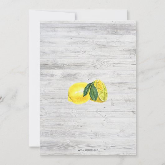 Mamas Main Squeeze Lemon Baby shower Kaart (Achterkant)