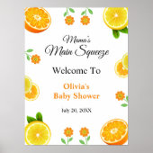 Mama's Main Squeeze Lemon Baby shower Welkom Poster (Voorkant)