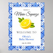 Mama's Main Squeeze Lemon Baby shower Welkomstbord Poster (Voorkant)