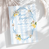 Mama's Main Squeeze Lemon Blue Bows Baby shower Kaart