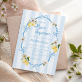 Mama's Main Squeeze Lemon Blue Bows Baby shower Kaart