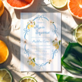 Mama's Main Squeeze Lemon Blue Bows Baby shower Kaart