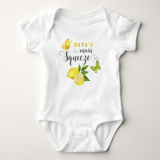 Mama's Main Squeeze Leuke Citroenvlinder Romper (Voorkant)