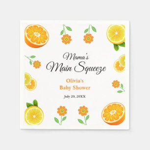 Mama's Main Squeeze Oranje Citrus Baby shower Servet