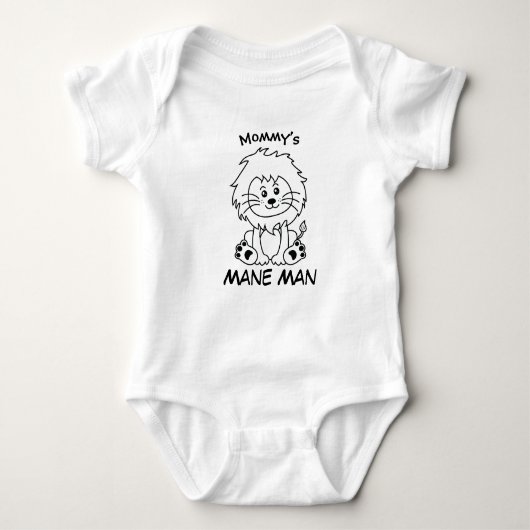 Mama's Manen Man zwarte en witte leeuw Romper (Voorkant)