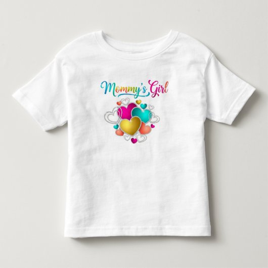 Mama's meisje met levendige harten kinder shirts (Voorkant)