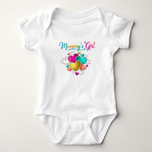 Mama's meisje met levendige harten romper (Voorkant)