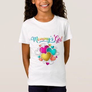 Mama's meisje met levendige harten t-shirt