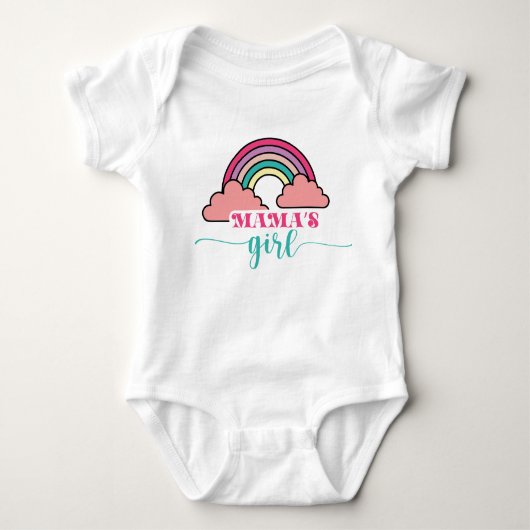 Mama's Meisje Schattige Baby Meisje Regenboog typo Romper (Voorkant)