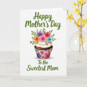 Mama's Mooi Boeket Cupcake Kaart (Gele Bloem)