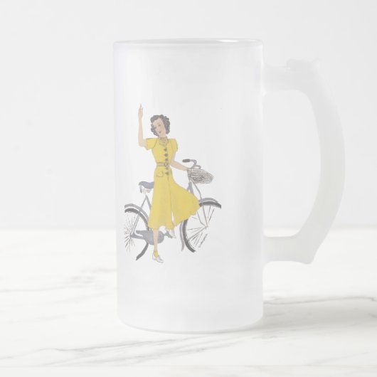 Mama's mooie fiets dame matglas bierpul (Rechts)