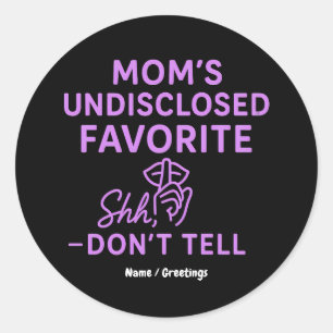 Mama's Niet-Vermelde Favoriet Funny Roze Paars Ronde Sticker