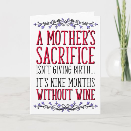 Mama's offer, wijn, moeder verjaardag, Moederdag Kaart (Voorkant)