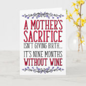 Mama's offer, wijn, moeder verjaardag, Moederdag Kaart (Gele Bloem)